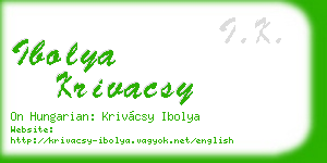 ibolya krivacsy business card