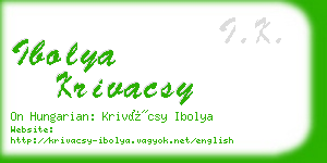 ibolya krivacsy business card